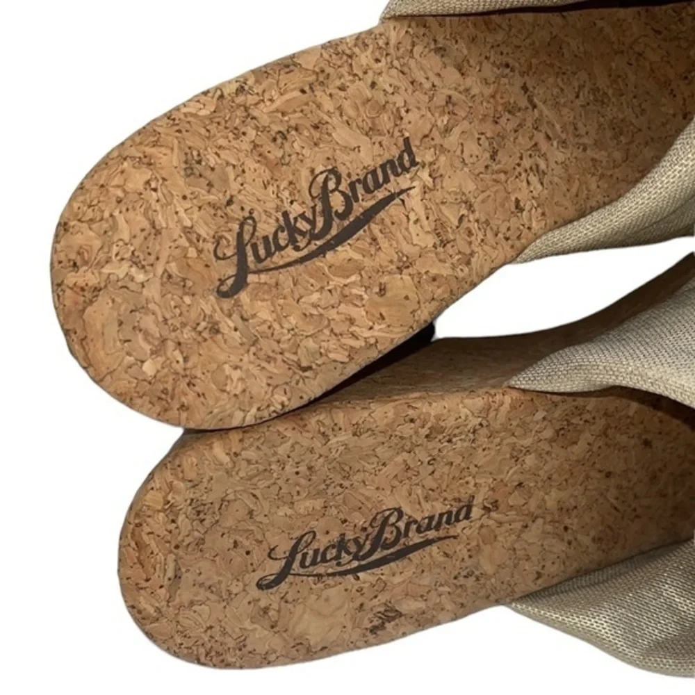 Lucky Brand Wedges Gold Metallic/Cork size 9 brand new